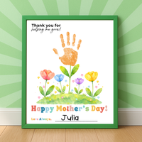 Mother’s Day Handprint Flower Craft Printable | Thank You for Helping Me Grow Keepsake | Preschool DIY Mom Gift | Floral Mother’s Day PDF