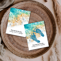 Tiny Toes by the Sea Footprint Craft Printable | Beach Footprint Keepsake | Summer Ocean Nursery Art for Kids