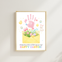 Easter Handprint Craft Printable | Bunny & Chick Flower Envelope Keepsake | Preschool Fine Motor Spring Activity PDF