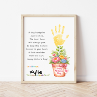 Mother’s Day Handprint Flower Pot Craft Printable | Keepsake Gift for Mom from Kids | Preschool DIY Handprint Art PDF | Happy Mother’s Day Craft