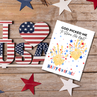 Christian 4th of July Handprint Craft Printable | God Picked Me to Shine His Light | Faith-Based Independence Day Keepsake for Kids