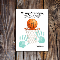 Basketball Grandpa Handprint Craft Printable, To My Grandpa The Real MVP, Basketball Grandpa Birthday Gift, Sports Grandpa Keepsake from Kids