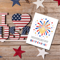 Happy 4th of July Firework Handprint Craft Printable | Patriotic Fireworks Handprint Art | Independence Day Keepsake Activity for Kids