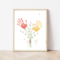 Mother’s Day Handprint Flower Craft Printable | Mom Grandma Aunt Keepsake Gift | Birthday & Valentine’s Day Handprint Bouquet | Preschool DIY Printable