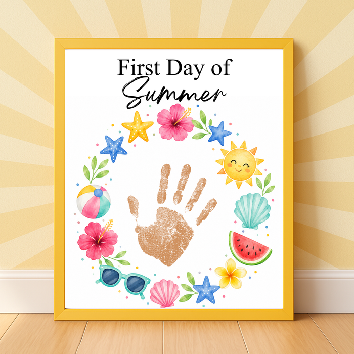 First Day of Summer Handprint Craft Printable | Summer Keepsake Activity for Kids | Preschool Kindergarten Summer Craft