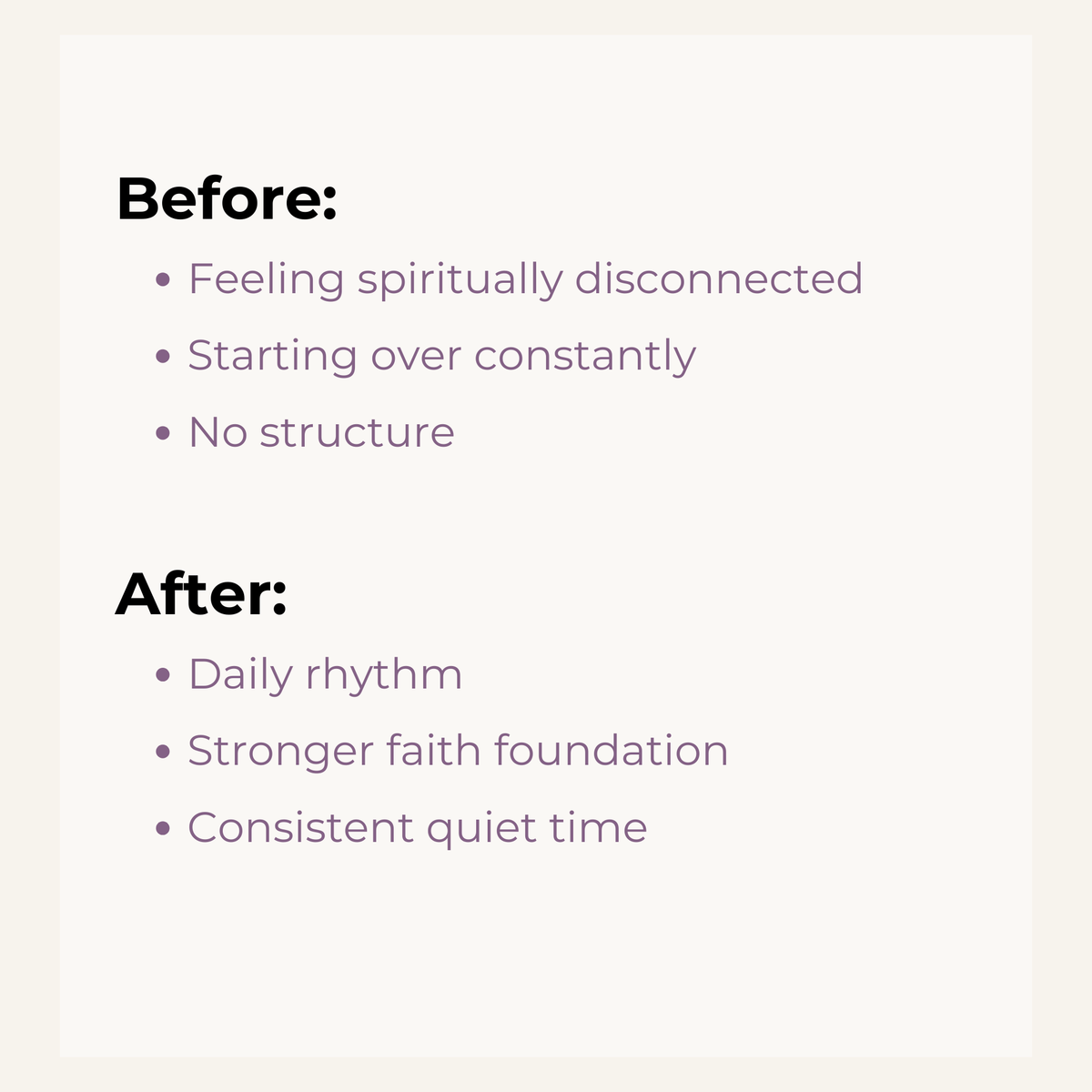 Text comparison of 'Before' and 'After' states on a light background