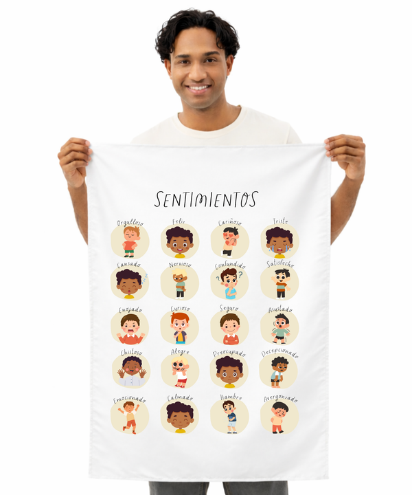 Spanish Feelings Wall Tapestry (Male) – Emotional Awareness & Language Learning Support