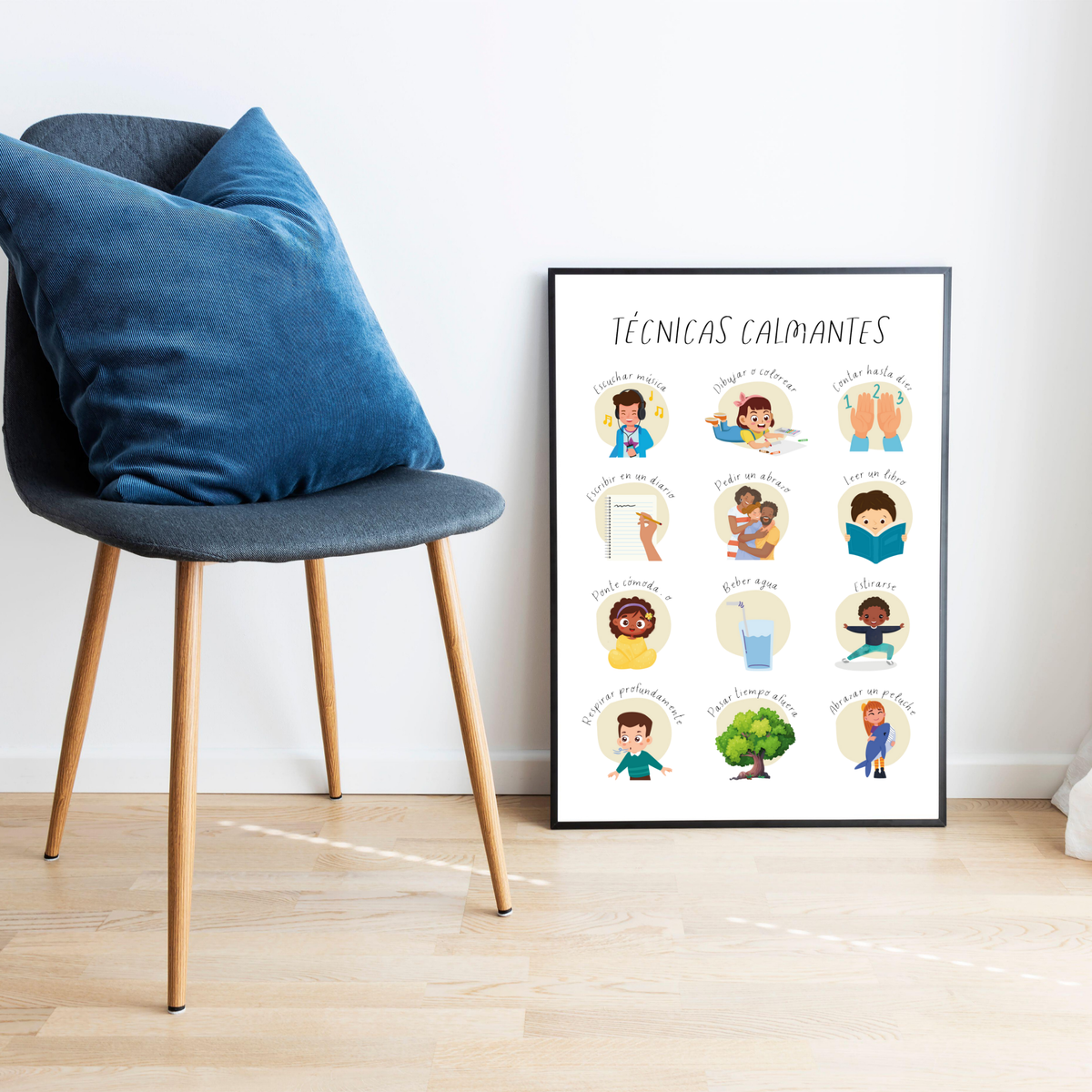 Spanish Calming Techniques Poster | Emotional Regulation Chart for Kids | Educational Classroom & Home Wall Art