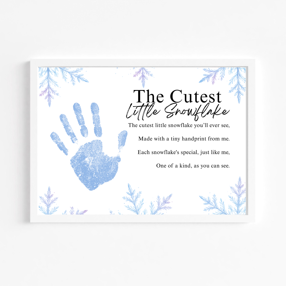 Winter Handprint Craft Printable | “The Cutest Little Snowflake” Keepsake Art | Winter Classroom & Preschool Handprint Activity PDF