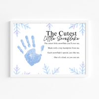 Winter Handprint Craft Printable | “The Cutest Little Snowflake” Keepsake Art | Winter Classroom & Preschool Handprint Activity PDF