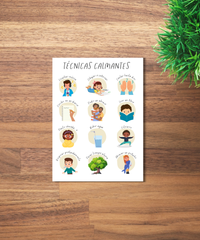 Spanish Calming Techniques Poster | Emotional Regulation Chart for Kids | Educational Classroom & Home Wall Art