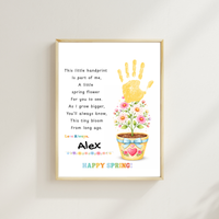 Spring Handprint Flower Craft Printable | Personalized Keepsake Poem Activity | Preschool Spring Art Gift | Kids Flower Pot Handprint PDF