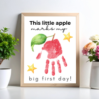 This Little Apple Marks My Big First Day Handprint Craft Printable | First Day of School Keepsake | Preschool & Kindergarten Back to School Activity