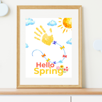 Hello Spring Handprint Kite Craft Printable with Kite | Spring Preschool Activity | Kids Seasonal Art Project | Classroom Spring Keepsake PDF