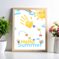 Hello Summer Handprint Craft Printable | Summer Keepsake Activity for Kids | Preschool Kindergarten End of School Year Craft