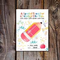 Teacher Gift Card Holder Printable | Teacher Appreciation Gift Card Craft | End of School Year Teacher Gift | A Special Treat for a Teacher Like You