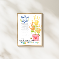 Christian Father’s Day Handprint Craft Printable | God Picked You to Be My Dad | Faith-Based Dad Keepsake Gift from Kids | Preschool DIY Handprint Art PDF