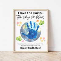 Earth Day Handprint Craft Printable | Happy Earth Day Keepsake from Kids | Preschool Earth Day Art Activity | Classroom Spring Craft PDF