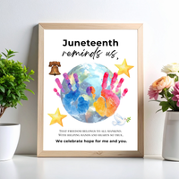 Juneteenth Reminds Us Handprint Craft Printable | Juneteenth Activity for Kids | Diversity & Inclusion Keepsake