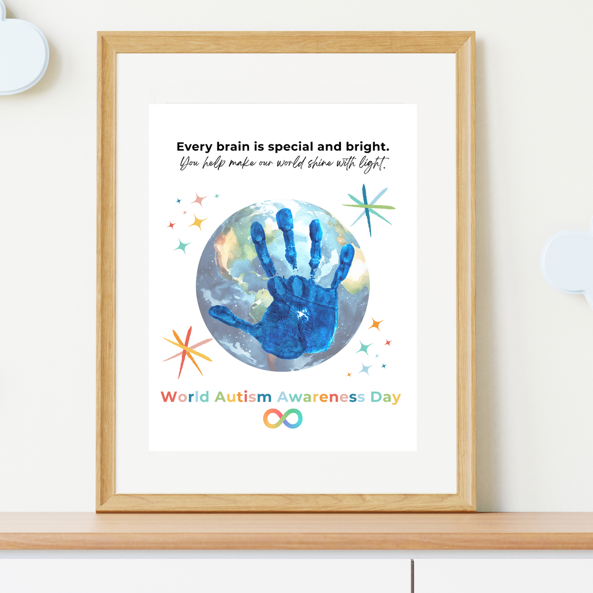 World Autism Acceptance Day Handprint Craft Printable | Autism Awareness & Inclusion Activity for Kids | Classroom Social Emotional Learning Art PDF| Colorful Earth