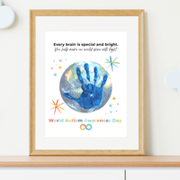 World Autism Acceptance Day Handprint Craft Printable | Autism Awareness & Inclusion Activity for Kids | Classroom Social Emotional Learning Art PDF| Colorful Earth
