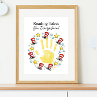 Reading Takes You Everywhere Wreath Handprint Craft Printable | Kids Literacy Week Activity | Preschool Reading Celebration Art PDF