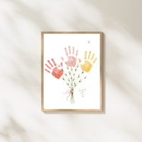 Mother’s Day Handprint Flower Craft Printable | Mom Grandma Aunt Keepsake Gift | Birthday & Valentine’s Day Handprint Bouquet | Preschool DIY Printable