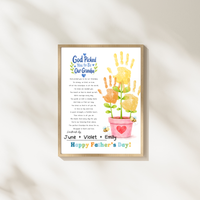 God Picked You to Be Our Grandpa Handprint Craft Printable | Christian Father’s Day Gift for Grandpa | Handprint Flower Keepsake from Grandkids