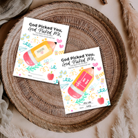 Christian Teacher Appreciation Gift Card Holder Printable, God Picked You God Picked Me Teacher Gift, End of School Teacher Thank You Card, Instant Download