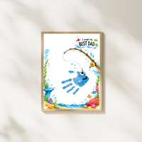 Fishing Dad Handprint Craft Printable | Father’s Day & Birthday Gift from Kids | I Caught the Best Dad Keepsake | Preschool DIY PDF