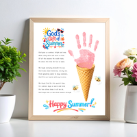 Christian Ice Cream Cone Handprint Craft Printable | God's Gift of Summer Keepsake Activity for Kids | Faith-Based Summer Craft