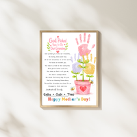 God Picked You to Be Our Grandma Handprint Craft Printable | Christian Mother’s Day Gift for Grandma | Flower Keepsake from Grandkids | Faith Based Grandma Gift