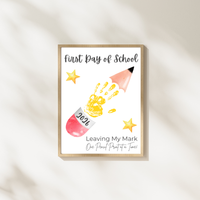 First Day of School Pencil Handprint Craft Printable | Back to School Keepsake Art | Leaving My Mark School Sign 2026 | Preschool DIY Handprint PDF