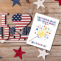 Happy Birthday, America! 250 Years of Freedom Handprint Sparkler Craft Printable | Christian 4th of July Keepsake