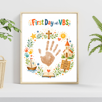 First Day of VBS Handprint Craft Printable | Vacation Bible School Keepsake | Christian Summer Church Activity