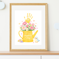 Mother’s Day Handprint Craft Printable | “Happy Mother’s Day” Flower Watering Can Keepsake | Preschool Kids Mother’s Day Activity PDF
