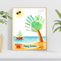 Summer Palm Tree Handprint Craft Printable | Beach Handprint Art for Kids | Summer Keepsake Activity | Preschool Kindergarten Daycare Craft