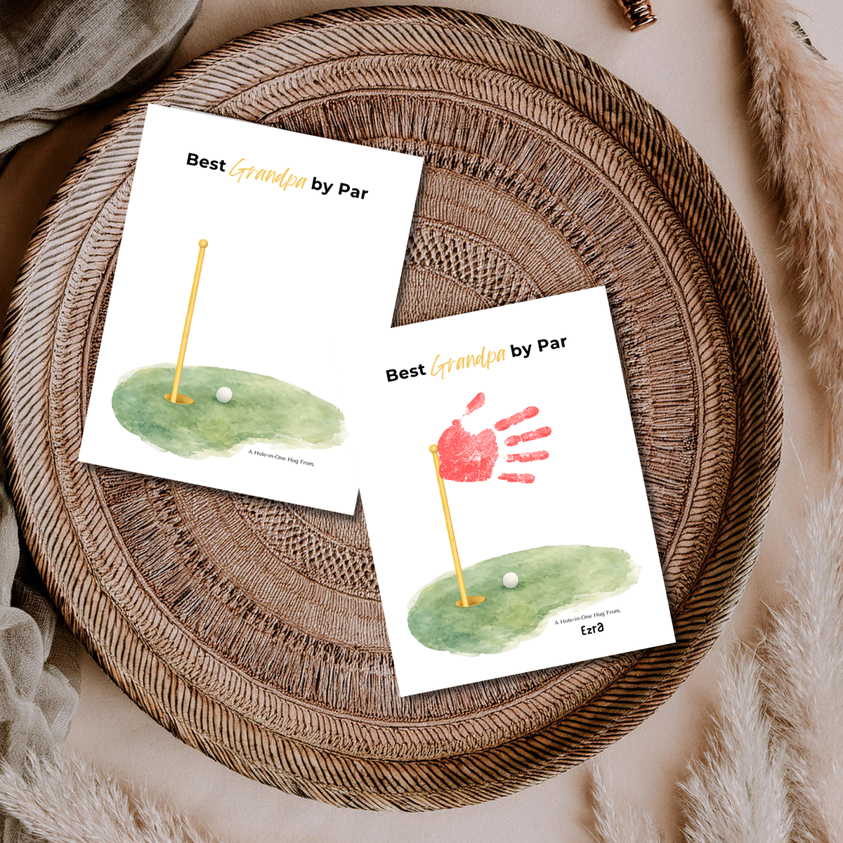 Golf Handprint Craft for Grandpa, Best Grandpa by Par Printable, Father’s Day Golf Keepsake from Kids, Grandpa Birthday Golf Gift