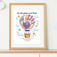 Hot Air Balloon Graduation Handprint Craft Printable | “Oh, the Places You’ll Go!” Inspirational Keepsake | End of Year Art PDF