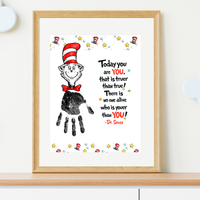 Today You Are YOU Printable | Dr. Seuss Inspired Handprint Art | Kids Classroom Quote Art | Reading Motivation Keepsake PDF