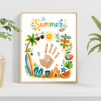 Summer Handprint Craft Printable | Summer Keepsake Activity for Kids | Preschool Kindergarten Beach Theme Craft