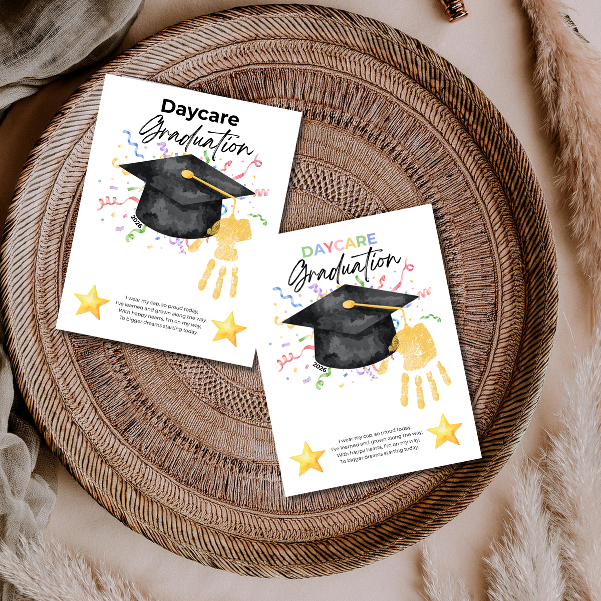 Daycare Graduation Handprint Craft Printable, Daycare Graduation Keepsake, Daycare Graduation Activity for Kids, End of Year Printable, Instant Download