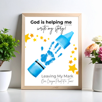 God Is Helping Me Write My Story Handprint Craft Printable | Christian Back to School Keepsake Bundle | Crayon Handprint Activity for Kids