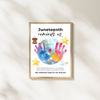 Juneteenth Reminds Us Handprint Craft Printable | Juneteenth Activity for Kids | Diversity & Inclusion Keepsake