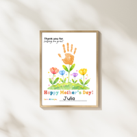 Mother’s Day Handprint Flower Craft Printable | Thank You for Helping Me Grow Keepsake | Preschool DIY Mom Gift | Floral Mother’s Day PDF