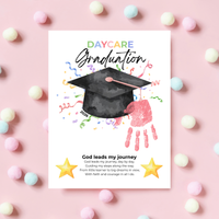Daycare Graduation Handprint Craft Printable, Christian Graduation Keepsake for Kids, God Leads My Journey, Preschool Graduation Activity, Instant Download
