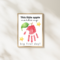 This Little Apple Marks My Big First Day Handprint Craft Printable | First Day of School Keepsake | Preschool & Kindergarten Back to School Activity