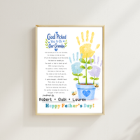 God Picked You to Be Our Grandpa Handprint Craft Printable | Christian Father’s Day Gift for Grandpa | Handprint Flower Keepsake from Grandkids