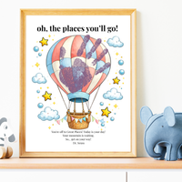 Hot Air Balloon Graduation Handprint Craft Printable | “Oh, the Places You’ll Go!” Inspirational Keepsake | End of Year Art PDF