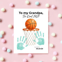Basketball Grandpa Handprint Craft Printable, To My Grandpa The Real MVP, Basketball Grandpa Birthday Gift, Sports Grandpa Keepsake from Kids